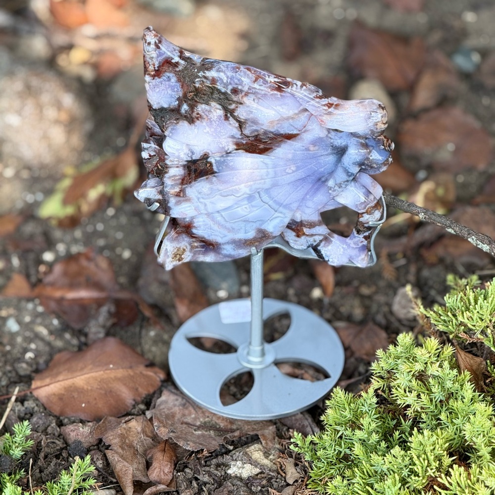 Blue Flower Agate Fairy and Custom Stand - BLUEFLWRAGTFRY-001 - Picture 5 of 14